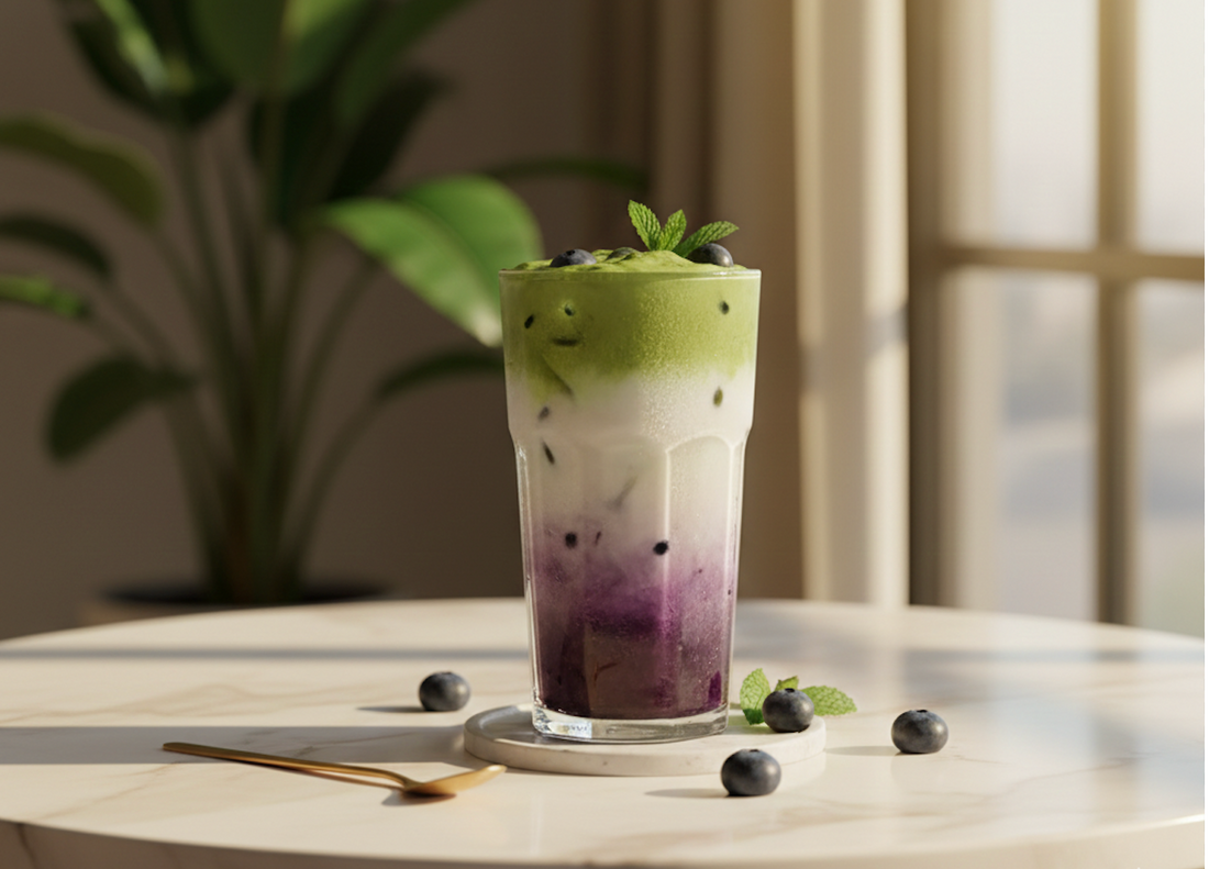 Blueberry Matcha Latte Recipe