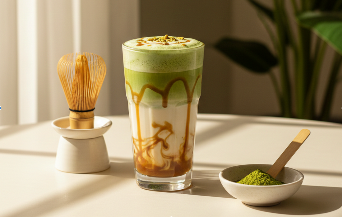 Vanilla Caramel Matcha Latte Recipe